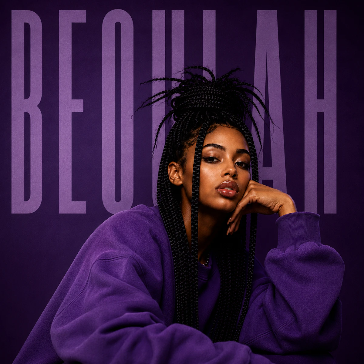 Visuel officiel de Beoulah en tenue violette, publié sur UnitedMasters.