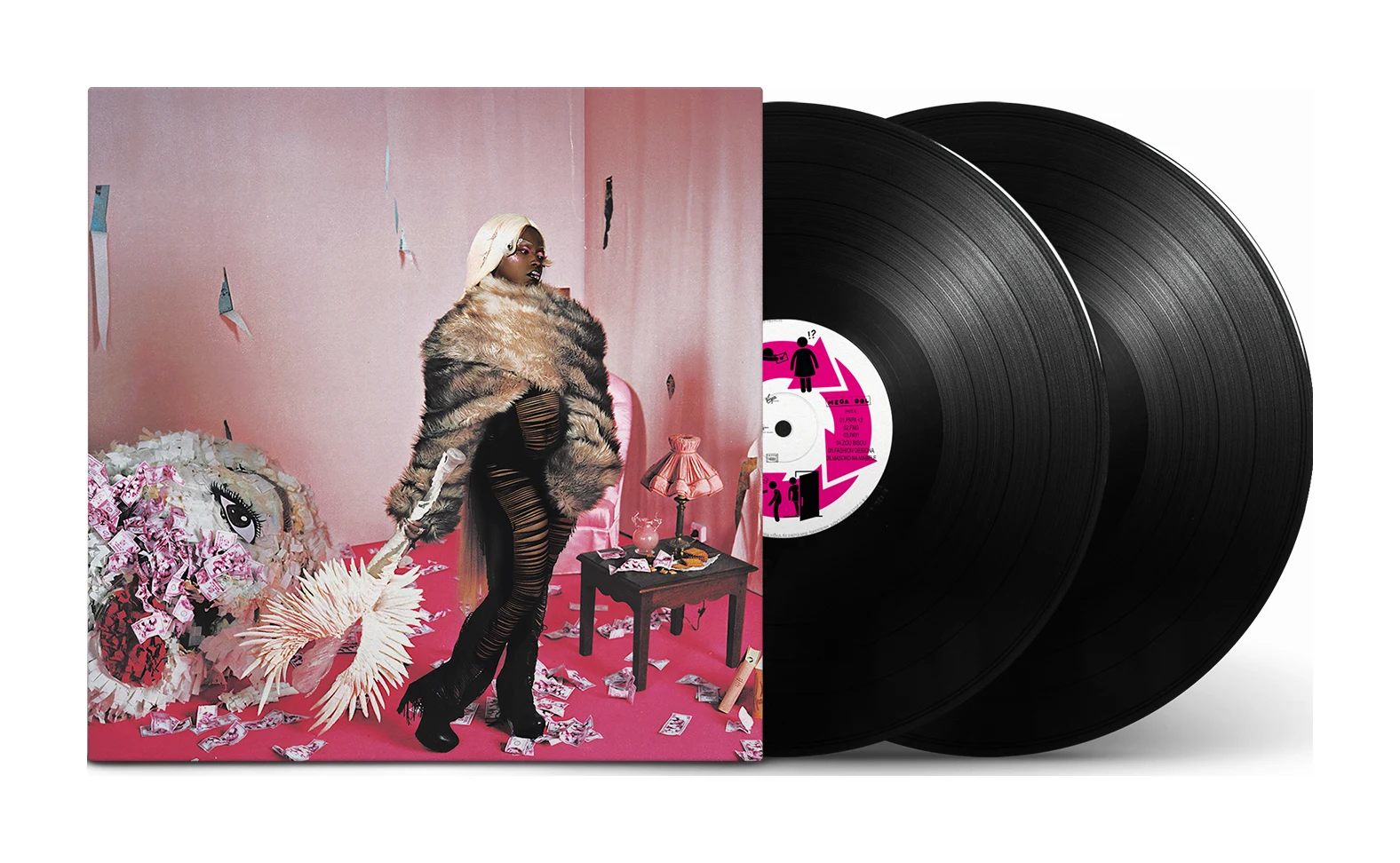 La pochette de « MEGA BBL » de Theodora et ses deux disques vinyles.